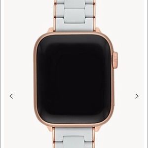 MICHELE Fog and Pink-Tone Silicone-Wrapped Bracelet Band for Apple Watch® NEW